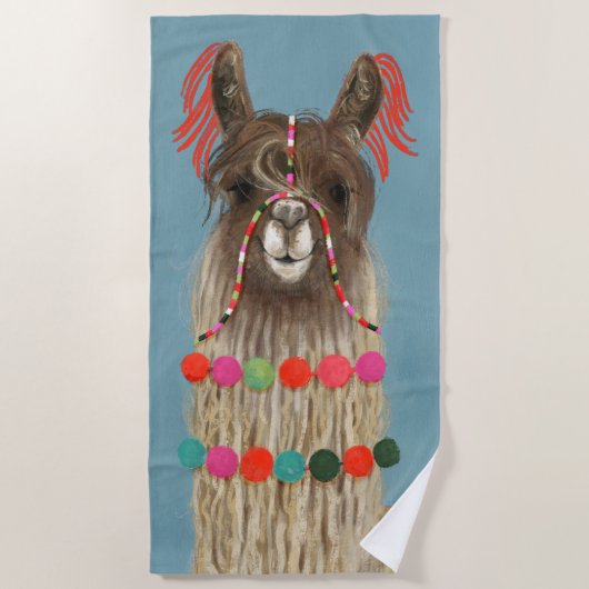 Adorned Llama - Brown Strandlaken (Voorkant)