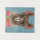 Adorned Llama - Brown Wandkleed (Voorkant (horizontaal))