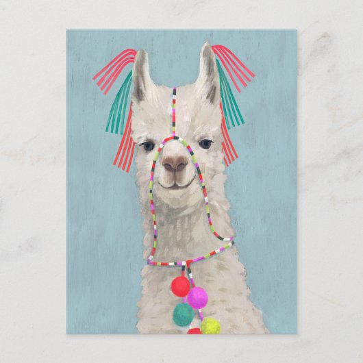 Adorned Llama - White Briefkaart (Voorkant)