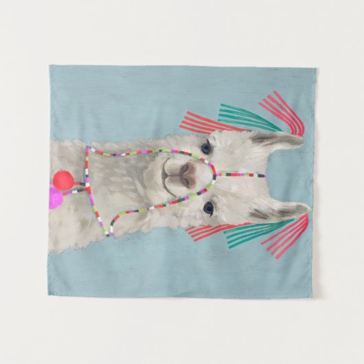 Adorned Llama - White Wandkleed (Voorkant (horizontaal))