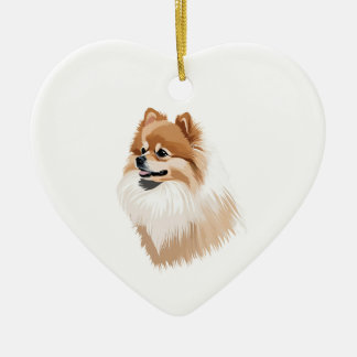 Adorno cerámico perro Pomerania Keramisch Ornament