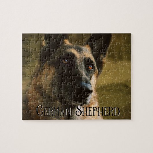 Adoroing German Shepherd Foto Legpuzzel (Horizontaal)