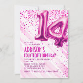 Ados Filles rose 14e anniversaire Invitation (Devant)