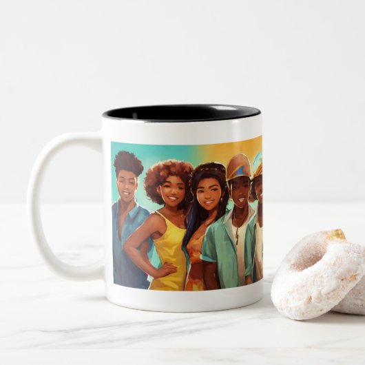 Ados heureux : Conception de Mug Joyful (Avec donut)