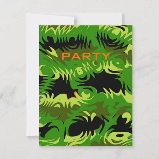 Ados noirs et verts Boys Custom Party Invitation (Devant)