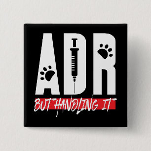 ADR maar het afhandelen Vet Tech Gag Vierkante Button 5,1 Cm