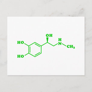 Adrenaline Moleculaire chemische formule Briefkaart