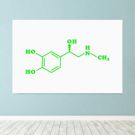 Adrenaline Moleculaire chemische formule Canvas Afdruk (Insitu (Houten vloer))