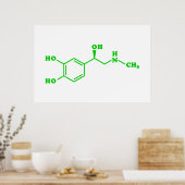 Adrenaline Moleculaire chemische formule Poster (Keuken)
