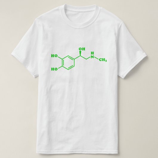 Adrenaline Moleculaire chemische formule T-shirt (Design voorkant)