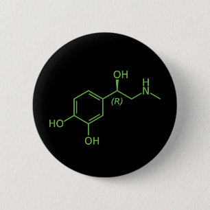 Adrenaline Molecuul Chemisch Diagram Ronde Button 5,7 Cm