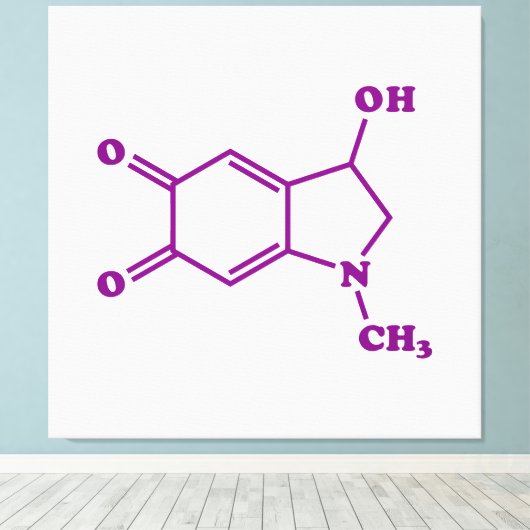 Adrenochroom moleculaire chemische formule canvas afdruk (Insitu (Houten vloer))