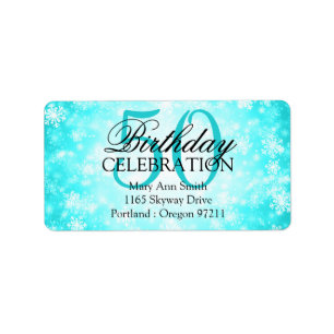 Adres 50e Turquoise Winter Wonderland Etiket