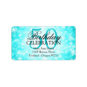 Adres 50th Turquoise Winter Wonderland Etiket (Voorkant)