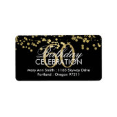 Adres 60e Verjaardag Goudfolie Confetti Etiket (Voorkant)