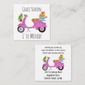 Adres Aankondiging, Kerstscooter en cadeaus Informatiekaartje (Voorkant / Achterkant)