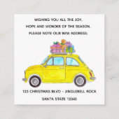 Adres Aankondiging Retro Fiat 500 Kerstmis (Achterkant)