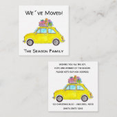 Adres Aankondiging Retro Fiat 500 Kerstmis (Voorkant / Achterkant)