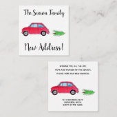 Adres Aankondiging Rode Fiat 500 Kerstboom (Voorkant / Achterkant)