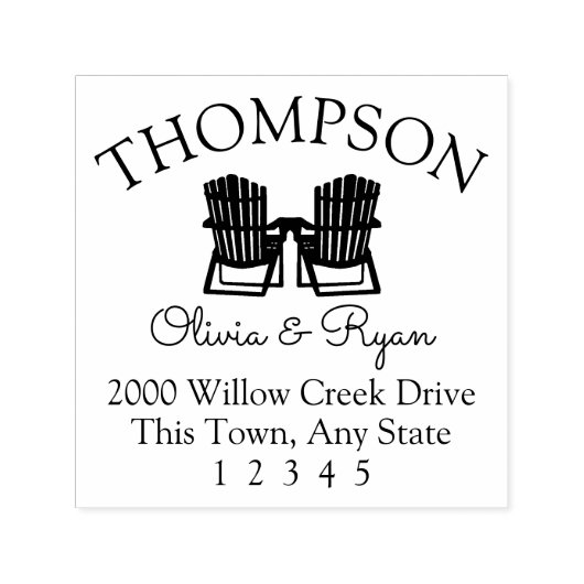 Adres Adirondack Chairs Zelfinktende Stempel (Design)