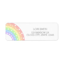 Adres afzender pastel Rainbow Return Label