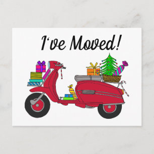 Adres bekendmaking Klassieke kerstscooter Briefkaart