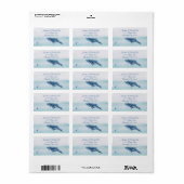 Adres blauwe walvis en zeeduivel etiket (Full Sheet)