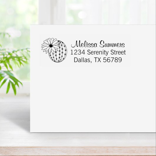 Adres Cactus Flower Rubberstempel