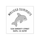 Adres cartoon Jumping Dolphin Rubberstempel (Afrduk)