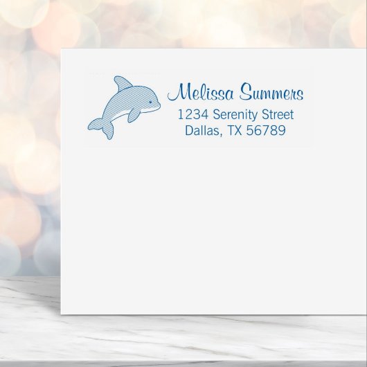 Adres cartoon Jumping Dolphin Zelfinktende Stempel