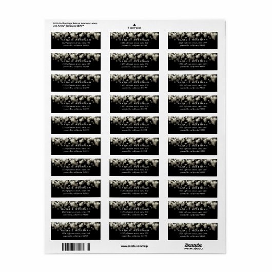 Adres Champagne Spark Return Etiket (Full Sheet)