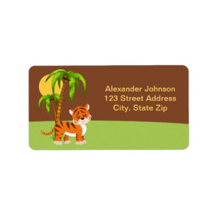 Adres Cute Baby Tiger Etiket