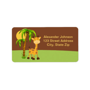 Adres Cute Giraffe Label