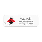 Adres Cute Red Ladybug Girls Etiket (Voorkant)