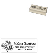 Adres Daisy Flower Return Rubberstempel (Gestempeld)