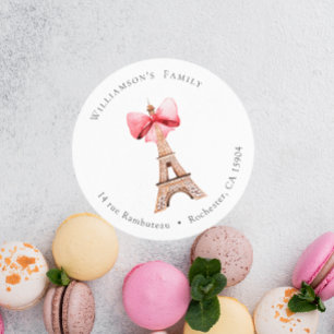 Adres Eiffel Tower Paris Ronde Sticker