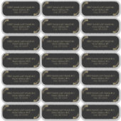 Adres Elegant Black and Gold Wedding Guest Sticker (Voorkant)