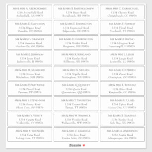 Adres Elegant Wedding Guest Sticker