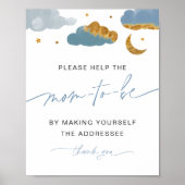 Adres Envelope Twinkle Star Baby shower Boy Poster (Voorkant)