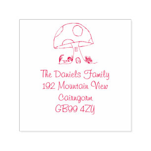 Adres Fairy Tale Toadstool House Zelfinktende Stempel