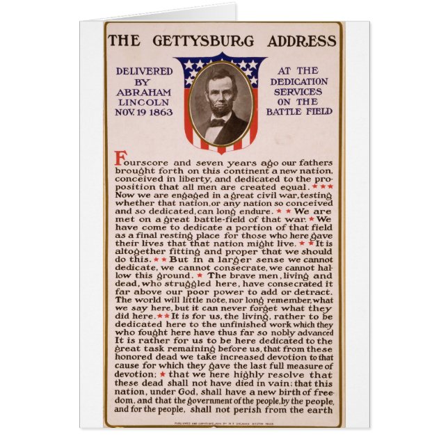 Adres Gettysburg: Abraham Lincoln 1863 (Voorkant)