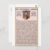 Adres Gettysburg: Abraham Lincoln 1863 Briefkaart (Voorkant / Achterkant)