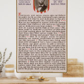 Adres Gettysburg: Abraham Lincoln 1863 Poster (Keuken)