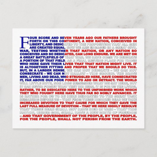 Adres Gettysburg Briefkaart (Voorkant)