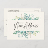 Adres Groene Eucalyptus Leaves Elegant wijzigen Briefkaart (Voorkant / Achterkant)