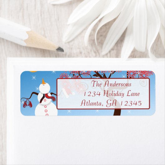 Adres groot groots Star Snowman Etiket (Insitu)