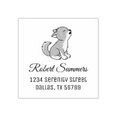 Adres Howling Gray Wolf Pup Rubberstempel (Afrduk)