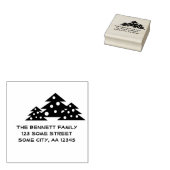 Adres kerstboomfamilie 	rubberstempel (Gestempeld)