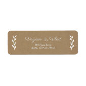Adres Kraft & Rustic Wedding Return-label Etiket (Voorkant)