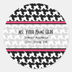 Adres Label - Black Houndstooth